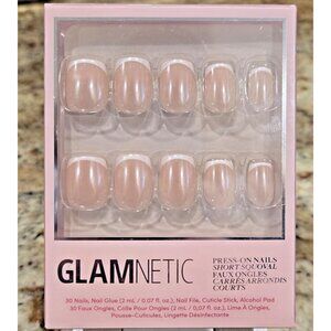 Glamnetic LA PERLE Short Squoval Press On Nails Pearl Pink French Tips NEW